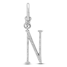 Charm'd by Lulu Frost Diamond Letter N Charm 1/8 ct tw Pavé Round 10K White Gold