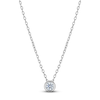 Thumbnail Image 1 of Certified Diamond Solitaire Necklace 1/10 ct tw 14K White Gold (I/I1) 18&quot;