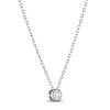 Thumbnail Image 2 of Certified Diamond Solitaire Necklace 1/10 ct tw 14K White Gold (I/I1) 18&quot;