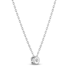 Thumbnail Image 3 of Certified Diamond Solitaire Necklace 1/10 ct tw 14K White Gold (I/I1) 18&quot;