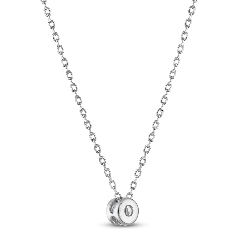 Main Image 3 of Certified Diamond Solitaire Necklace 1/10 ct tw 14K White Gold (I/I1) 18&quot;