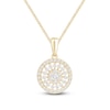 Thumbnail Image 1 of Multi-Diamond Open Halo Necklace 1/4 ct tw 10K Yellow Gold 19&quot;