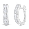 Thumbnail Image 2 of Marquise & Round-Cut Diamond Hoop Earrings 5/8 ct tw 14K White Gold