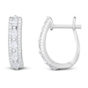 Thumbnail Image 3 of Marquise & Round-Cut Diamond Hoop Earrings 5/8 ct tw 14K White Gold