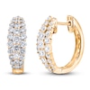 Thumbnail Image 2 of Three-Row Curved Hoop Earrings 1-1/2 ct tw 14K Yellow Gold