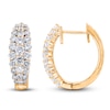 Thumbnail Image 3 of Three-Row Curved Hoop Earrings 1-1/2 ct tw 14K Yellow Gold