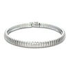 Thumbnail Image 1 of Italia D'Oro Diamond-Cut Domed Cleopatra Bracelet 14K White Gold 7&quot;