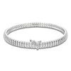 Thumbnail Image 3 of Italia D'Oro Diamond-Cut Domed Cleopatra Bracelet 14K White Gold 7&quot;