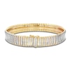 Thumbnail Image 3 of Italia D'Oro Diamond-Cut Concave Cleopatra Bracelet 14K Two-Tone Gold 7&quot;