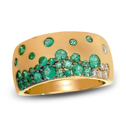 Le Vian Tramonto D'Oro Natural Emerald Ring 1/10 ct tw Diamonds 14K Honey Gold