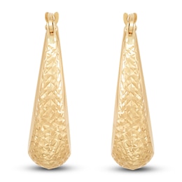 Diamond-Cut Puff Hoop Earrings 10K Yellow Gold 22.6mm