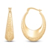 Thumbnail Image 3 of Diamond-Cut Puff Hoop Earrings 10K Yellow Gold 22.6mm