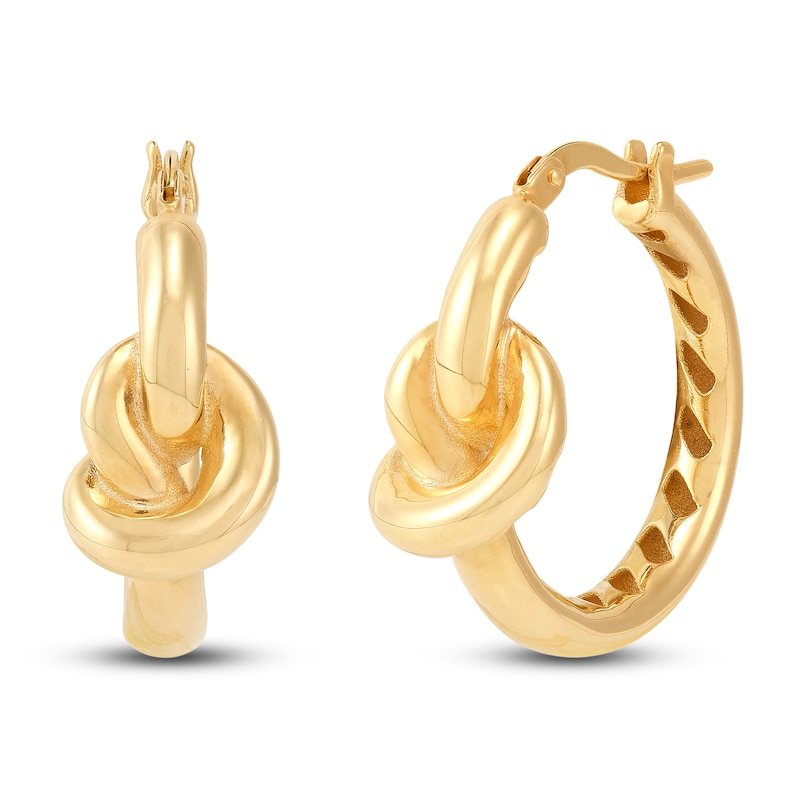 Knot Hoop Earrings 10K Yellow Gold