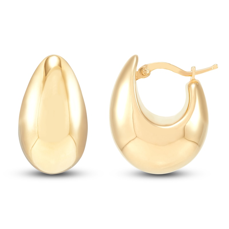 Main Image 3 of Chunky Round Hoop Earrings 14K Yellow Gold