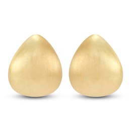 Italia D'Oro Hollow Domed Teardrop Stud Earrings 14K Yellow Gold