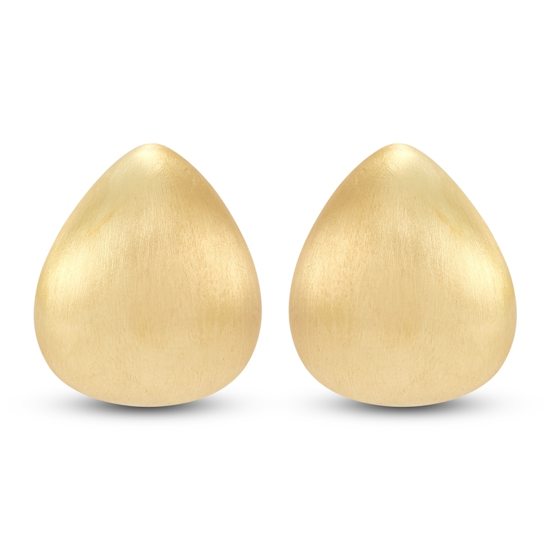 Main Image 1 of Italia D'Oro Hollow Domed Teardrop Stud Earrings 14K Yellow Gold