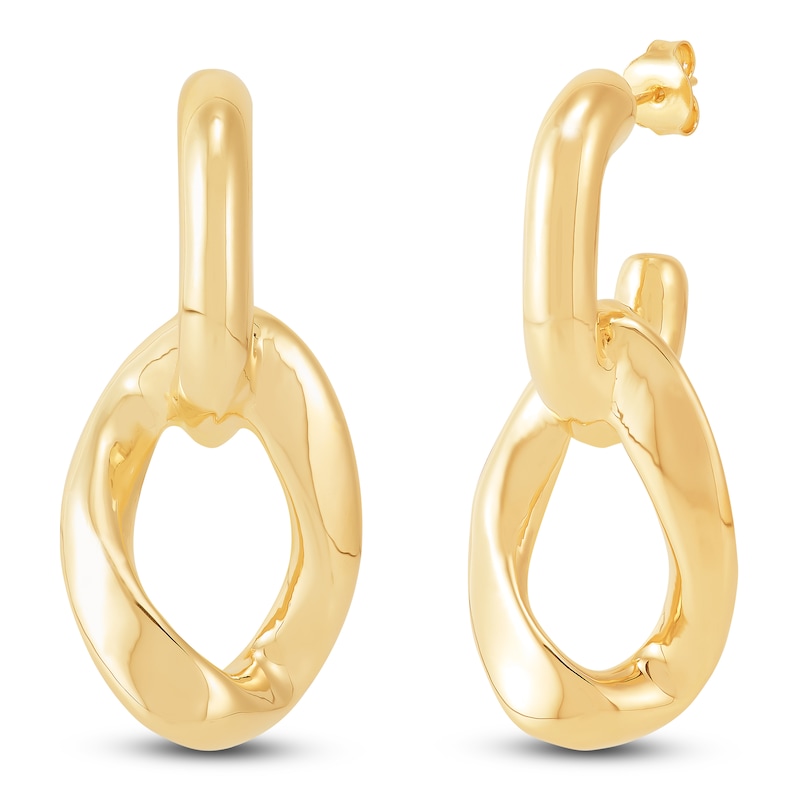 Main Image 2 of Twist Doorknocker Drop Earrings 14K Yellow Gold