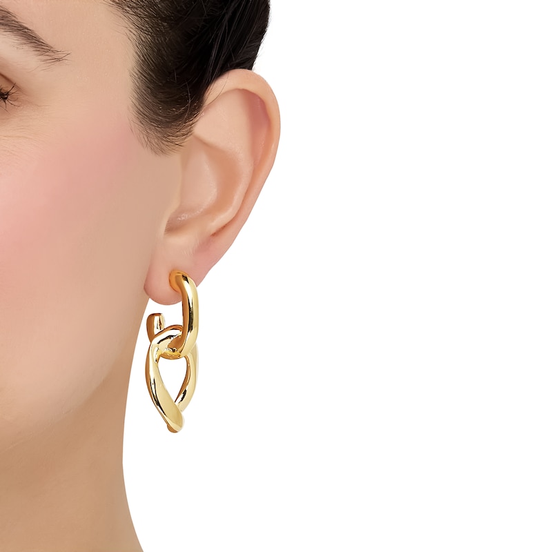 Main Image 3 of Twist Doorknocker Drop Earrings 14K Yellow Gold