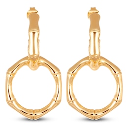 Italia D'Oro Bamboo Doorknocker Earrings 14K Yellow Gold