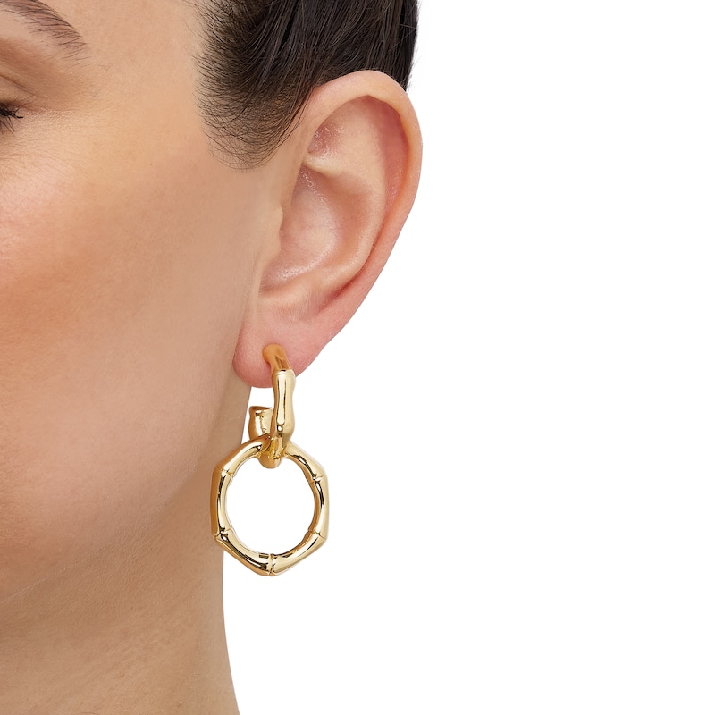 Main Image 2 of Italia D'Oro Bamboo Doorknocker Earrings 14K Yellow Gold