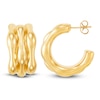 Thumbnail Image 1 of Italia D'Oro Polished Wavy J-Hoop Earrings 14K Yellow Gold