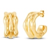 Thumbnail Image 2 of Italia D'Oro Polished Wavy J-Hoop Earrings 14K Yellow Gold