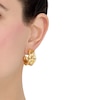 Thumbnail Image 3 of Italia D'Oro Polished Wavy J-Hoop Earrings 14K Yellow Gold