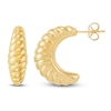 Thumbnail Image 1 of Polished Scalloped J-Hoop Earrings 14K Yellow Gold