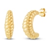 Thumbnail Image 2 of Polished Scalloped J-Hoop Earrings 14K Yellow Gold