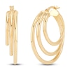 Thumbnail Image 1 of Three-Row Staggered Hoop Earrings 14K Yellow Gold