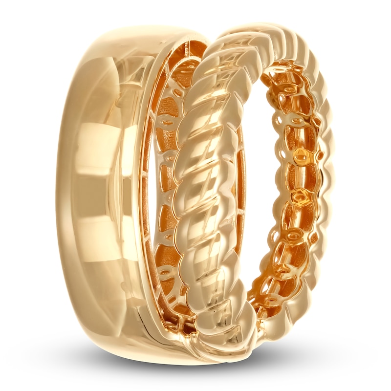 Main Image 3 of Italia D'Oro Two-Row Twist Cuff Ring 14K Yellow Gold