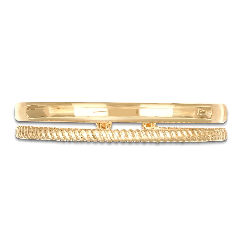 Italia D'Oro Two-Row Twist Cuff Bangle 14K Yellow Gold