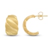 Thumbnail Image 0 of Italia D'Oro Scalloped J-Hoop Earrings 14K Yellow Gold