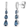 Thumbnail Image 0 of Pear-Shaped Natural London Blue Topaz & Diamond Graduated Drop Earrings 1/20 ct tw 10K White Gold