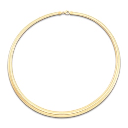 Italia D'Oro Graduated Stretch Omega Necklace 14K Yellow Gold 18&quot;