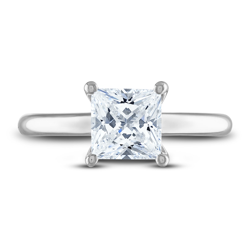 Main Image 3 of Lab-Created Diamond Solitaire Plus Engagement Ring 2 ct tw Princess Platinum (F/VS)