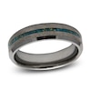 Thumbnail Image 0 of Men's Crushed Turquoise & 24K Gold Leaf Wedding Band Tungsten Carbide 6mm