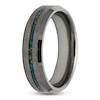 Thumbnail Image 1 of Men's Crushed Turquoise & 24K Gold Leaf Wedding Band Tungsten Carbide 6mm