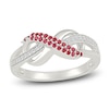 Thumbnail Image 1 of Lab-Created Ruby & White Lab-Created Sapphire Infinity Ring Sterling Silver