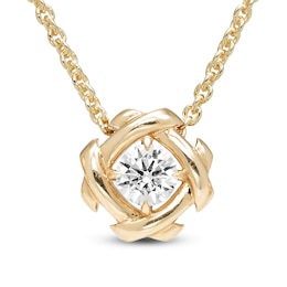 Unspoken Diamond Solitaire Necklace 1/4 ct tw 14K Yellow Gold 18&quot; (I1/I)