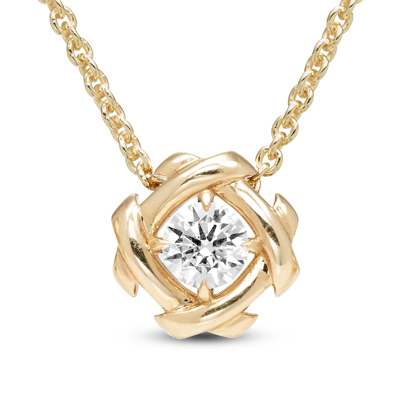 Main Image 1 of Unspoken Diamond Solitaire Necklace 1/4 ct tw 14K Yellow Gold 18&quot; (I1/I)