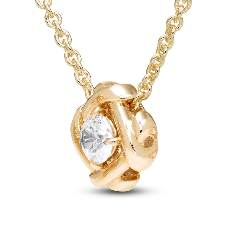 Main Image 2 of Unspoken Diamond Solitaire Necklace 1/4 ct tw 14K Yellow Gold 18&quot; (I1/I)