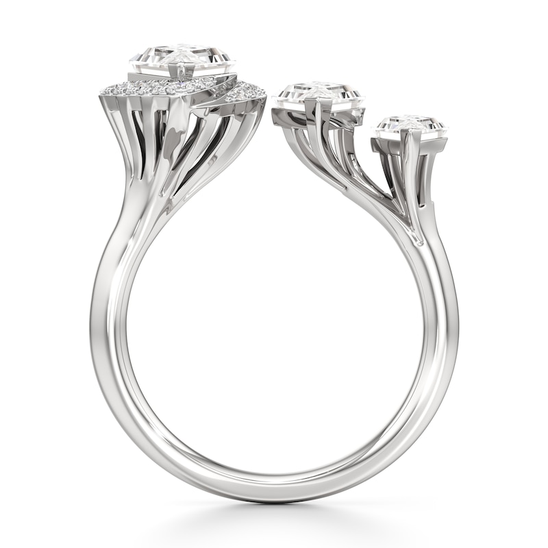 Main Image 2 of J'Lure Lozenge Step-Cut Lab-Created Diamond Engagement Ring 2-1/4 ct tw 18K White Gold