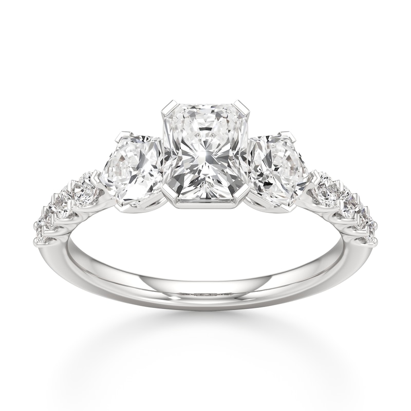 Main Image 1 of J'Lure Radiant Brilliant-Cut Lab-Created Diamond Engagement Ring 2 ct tw 18K White Gold