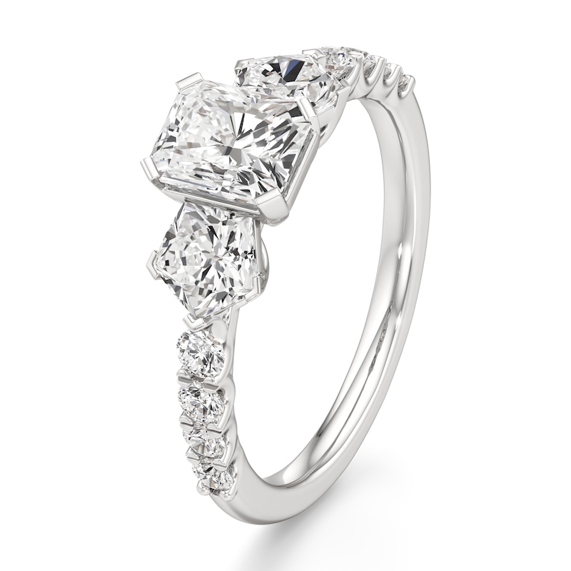 Main Image 4 of J'Lure Radiant Brilliant-Cut Lab-Created Diamond Engagement Ring 2 ct tw 18K White Gold