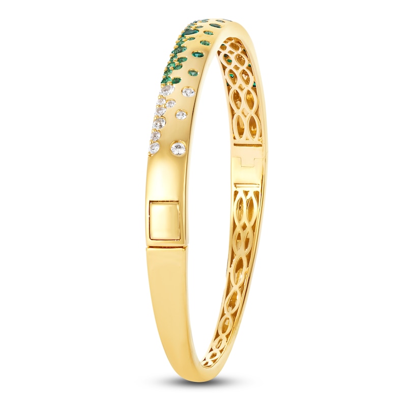 Main Image 3 of Le Vian Emerald Ombré & White Sapphire Bangle Bracelet 14K Honey Gold