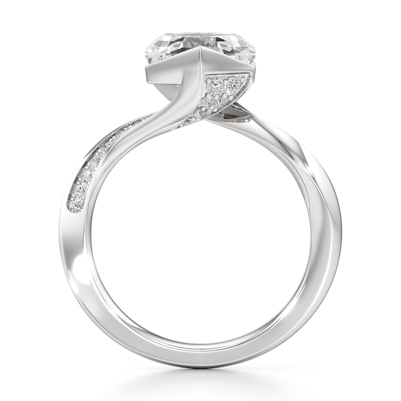 Main Image 2 of J'Lure Hexagon Step-Cut Lab-Created Diamond Bypass Engagement Ring 3-1/4 ct tw 18K White Gold