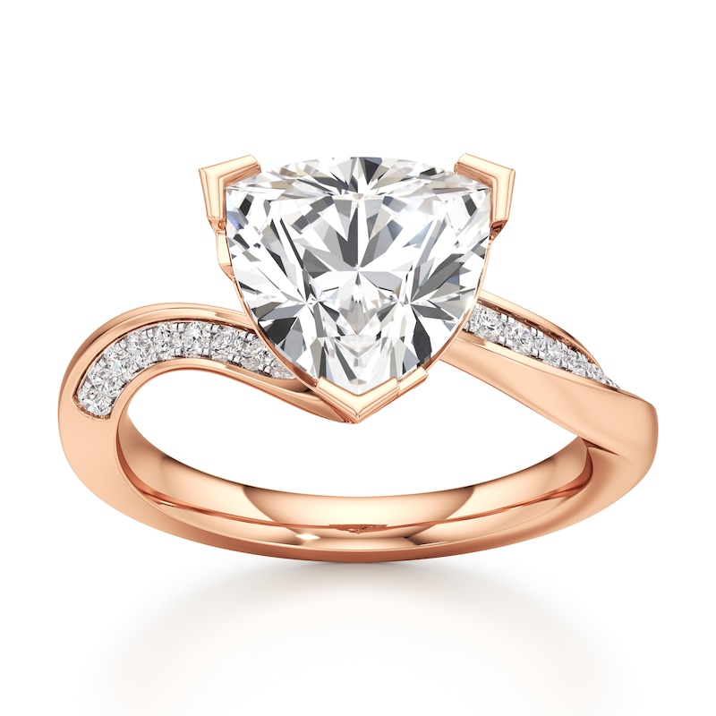 Main Image 1 of J'Lure Trillion Curved Brilliant-Cut Lab-Created Diamond Bypass Engagement Ring 3-1/5 ct tw 18K Rose Gold