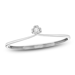 Unspoken Diamond Solitaire Bangle Bracelet 1/2 ct tw 14K White Gold 7&quot; (I1/I)