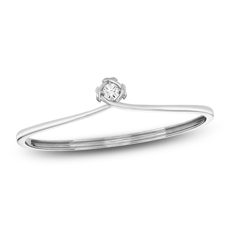 Main Image 1 of Unspoken Diamond Solitaire Bangle Bracelet 1/2 ct tw 14K White Gold 7&quot; (I1/I)